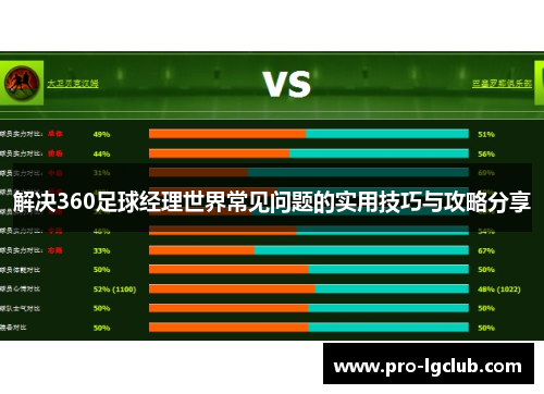 解决360足球经理世界常见问题的实用技巧与攻略分享